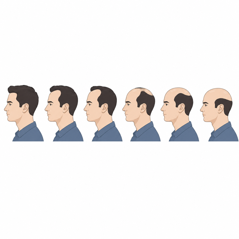 Vintage plate showing the pattern of male-pattern baldness